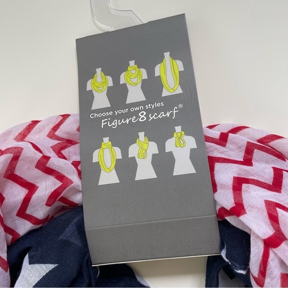 Figure 8 American Flag United State Red White Blue July 4 infinity scarf NWT - Picture 4 of 5